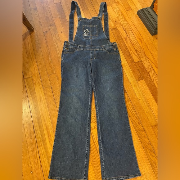 Blue Denim Jean Bib Overalls Juniors 13 By Hip Jeans Waist 36 Inseam 31 Pockets - Picture 3 of 6